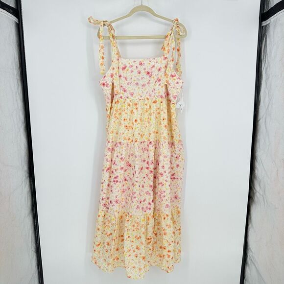 ARULA Floral Midi Dress - Pink and Orange - Picture 14 of 14